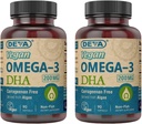 תוסף אומגה 3 DHA - Once-Per-Day Softgels 200 MG - Carrageenan חינם - Gelatin חינם - Non-Fish - Algae Oil אומגה 3 3 חומצות שומן - 90 Softgels (Pack of 2)