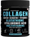 אבקת קולגן עם Glutathione, Hyaluronic Acid, ויטמין C, E, Zinc with DHT Blockers & Multivitamins - 30 משרתים (Unflaved)