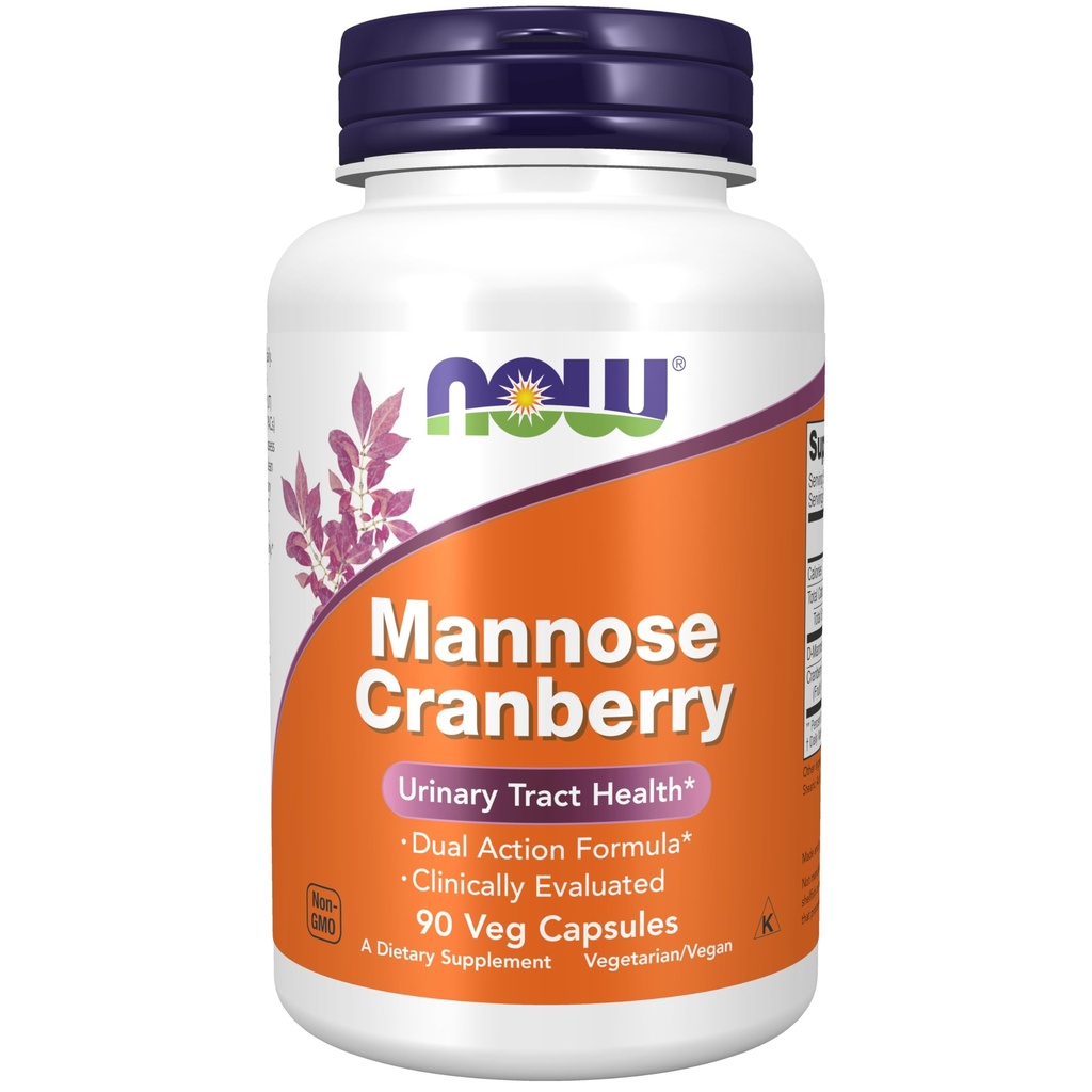 עכשיו מזונות תוספי מזון, Mannose Cranberry, כפול פעולה פורמולה *, קלינית הערכה, בריאות כלי רכב שתן *, 90 Veg כמוסות Veg