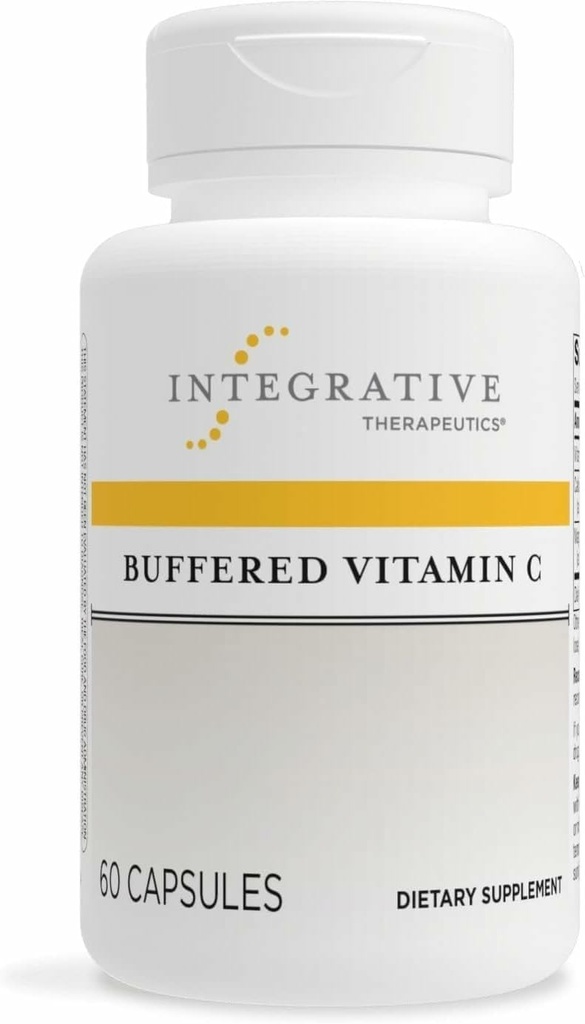 Integrative Therapeutics Buffered ויטמין C 1000 מ"ג - Easy, Daily Immune Support with Magnesium & Calcium *- Antioxidant Support for Healthy Skin & Connective Tissues* - 60 קפסולות טבעוניות, 1