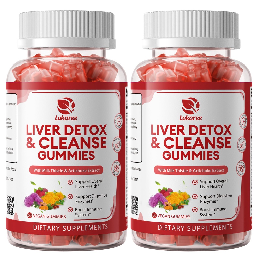 2 Pack Loaree Liver ניקוי Detox & תיקון חניכיים | תוספת חלב ללא סוכר / Artichok & L-Glutathione - Ultra-Concentrated Herbal Liver תמיכה עבור גברים ונשים -Vegan,60 Count Count,60 Count Count Count