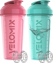 VELOMIX -2 Pack- 28 oz חלבונים Shaker בקבוקי חלבון למיקסלים חלבונים - 2x Wire Whisk | Leak Proof Shaker Cups forחלבון Shakes