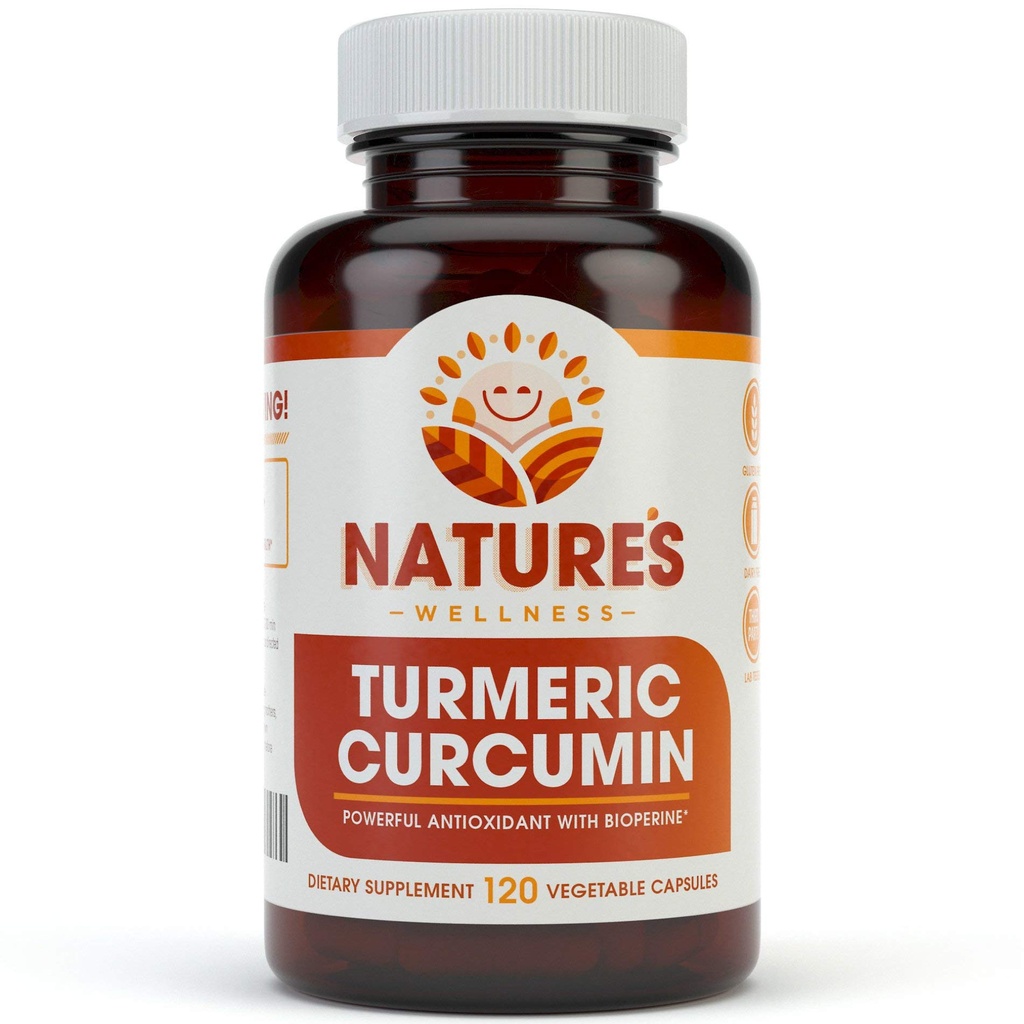 1600 מ"ג אורגני Turmeric Curcumin w / Bioperine ו Black Pepper | Non-GMO | תמיכה משותפת טבעית | רגישות גבוהה עם 95% קורטופינואידים סטנדרטיים | גלוטן חינם | 120 Caps Vegetarian Caps