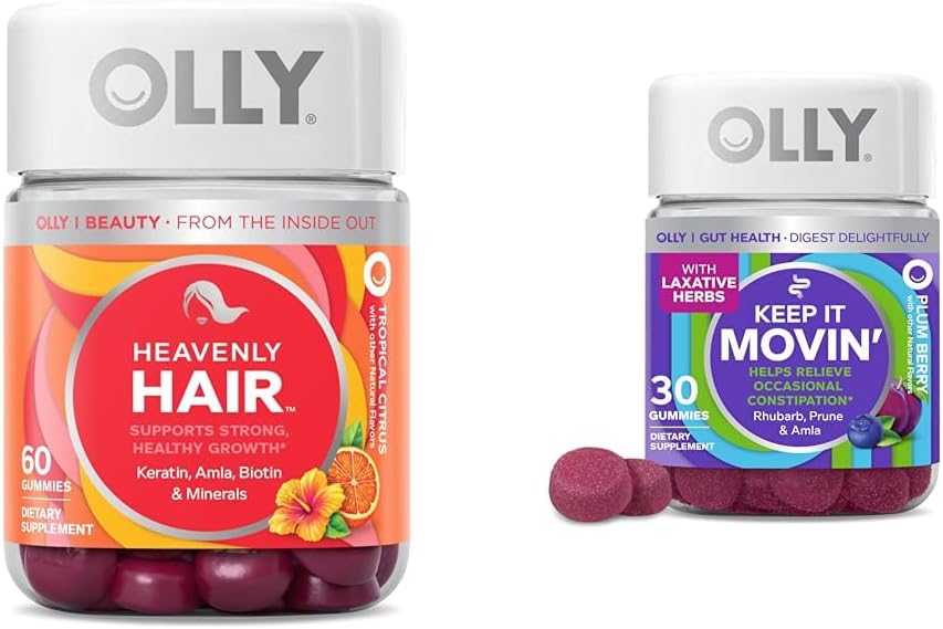 חניכיים שיער עם Keratin & Biotin ו Constipation הקלה חניכיים עם Rhubarb & Prunes - 60 + 30 Count