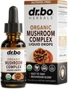 אריה אורגני Mane Mushroom Complex - תוספת Mushroom טיפות Tincture for Focus, Fog, Brain Health Supplements - טבעוני, Herbal Organic Lion's Mane Mushrooms, Reishi, טורקיה Tail לחלץ 1oz