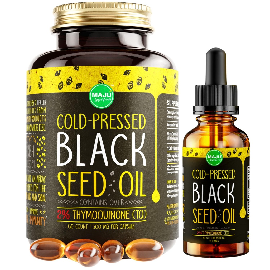 Superfoods Black Seed Oil 2 oz ו Black Seed Oil קפסולות בונדל