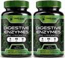 Enzymes עם Probiotics ו Prebiotics, 450 מ"ג, 5 מיליארד CFUs - קפסולות סופר-תזונה טהורה - Enzymes for Women & Men Support Digestion & Gut Health - 120 Count (Pack of 2)