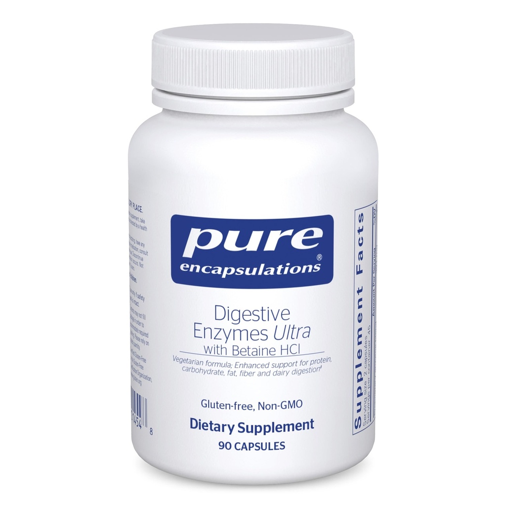Encapsulations Digestive Enzymes Ultra עם Betaine HCl - תוסף Vegetarian Digestive Enzyme לתמיכה בחלבון, Carb, סיבים, ותזונה * - 90 קפסולות