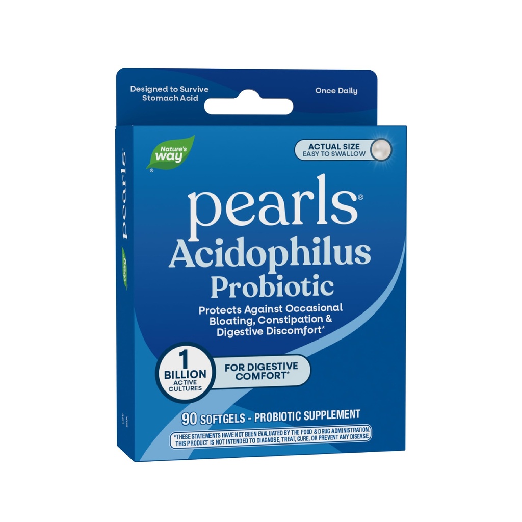 הדרך הטבעית של הטבע Probiotic Pearls Acidophilus, תומכת ב- Digestive Balance & Gut Health, להפחית את הקונסטיפציה של Occasional ו- Bloating*, 1 מיליארד תרבויות, 90 Softgels