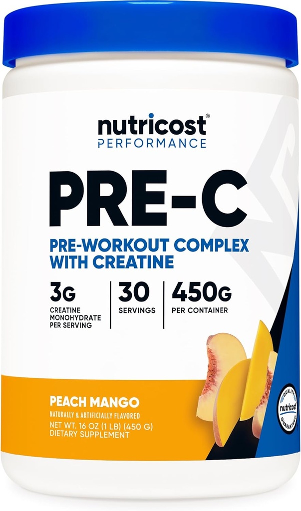 תרכובת Pre-C Pre-Workout עם Creatine (Peach מנגו | 30 משרתים) אבקה - Boost Fintes Routines, 450g