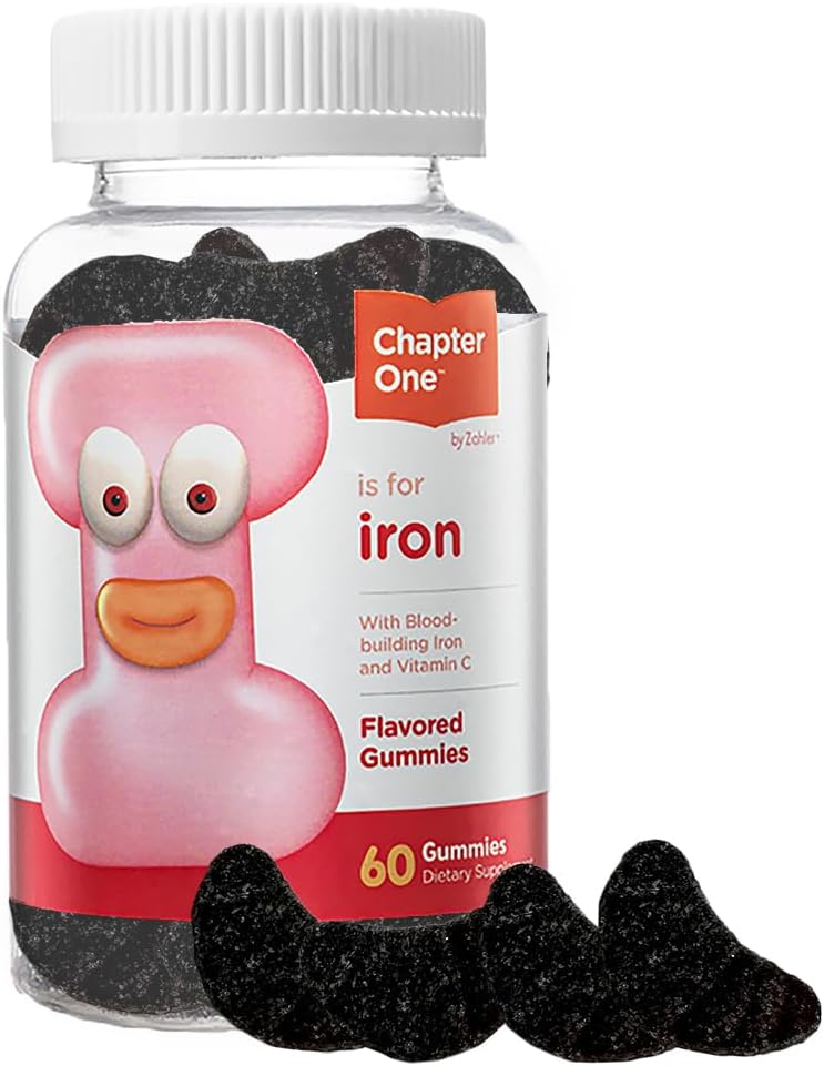 Zahler Chapter One Iron Gummies, Iron Gummies תוסף עם ויטמין C, כשר, 60 מסטיקים משונים (MG)