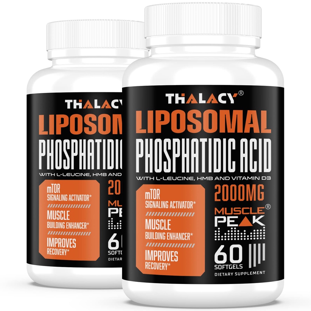2000 מ"ג Liposomal Phosphatidic Acid (PA) | שריר בונה, גבוה Absorption שריר תוספת עבור גברים ונשים | שריר מקבלן, mTOR חלבונים Synthesis & Lean Body Mass, כוח, 120 קפסולות