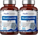 B-3 Nicotinamide 500 מ"ג 100 Caps 2 Pack - Nicotinic Amide Niacin Natural Flush-Free ויטמין פורמולה - תומך ב- Skin Cell Health
