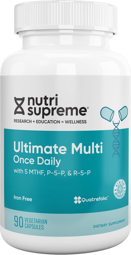 חומרים מזינים High Ultimate Multivitamin עבור גברים ונשים, עם מעל 20 ויטמינים ומינרלים, תוספי תזונה יומית לתמיכה בחיסון, כשר, צמחוני 90 יום אספקה