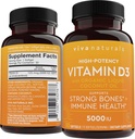 ויטמין D3 5000 IU Softgels (125 mcg), 30 Softgels - תוספי ויטמין D עתיר עבור פונקציונליות חיסונית בריאה, עצמות ושרירים - עשויים עם שמן קוקוס אורגני