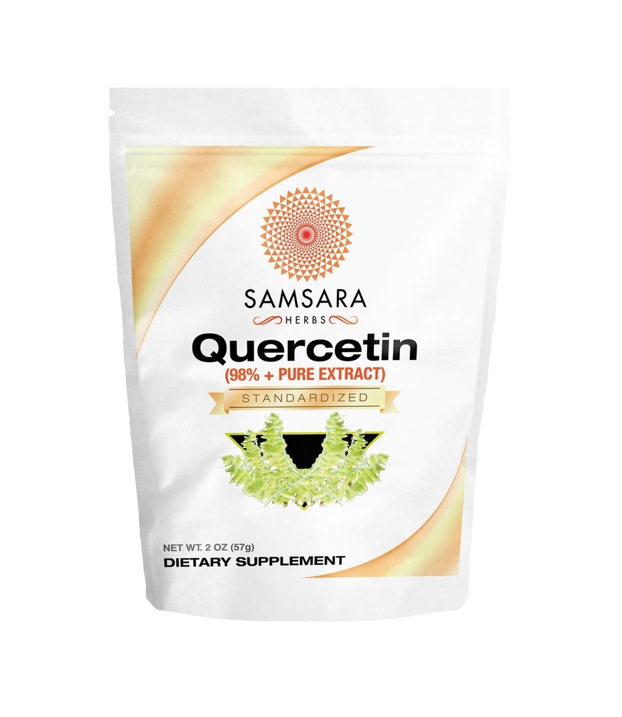 Samsara Herbs Quercetin 98% + אבקת חילוף טהור (2oz / 57g) - שווה 114 x 500 מ"ג קפסולות