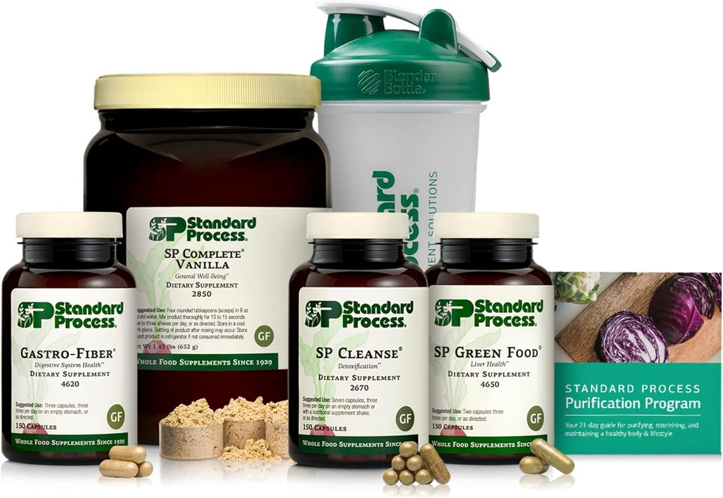 מעבד סטנדרטי Purification Kit with SP Complete - Detox & Liver Support - Whole Food-מבוסס על ערכת סיבים לשמירה על גוף בריא - תוכנית 21 ימים - Vanilla