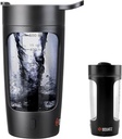 SQUATZ 22 Oz Electric Shaker Bottle - Rechargeable Automatic Shake Bander Flask, Leak-הוכחה & Easy toנקי, Smooth drink in 15 Seconds, אידיאלי עבור התעמלות שקד, קפה, חלבשות (שחור)