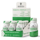 הדבורים ו-You Propolis Immune Shot, Probiotic, ויטמין C, ויטמין D3, Zinc, ג'ינג'ר, Immune Support, Gut Health, Digestive 1.69 Fl. oz, 12 Pack