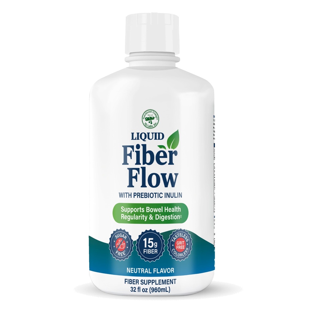 עיצוב תזונתי נוזלי סיבים נוזליים, Gentle Daily Digestive תוסף עבור Constipation Relief & Gut Health, Sugar-Free, Natural Bowel רגילity for Healthy Intestinal Balance, Flavorless, 32 fl oz
