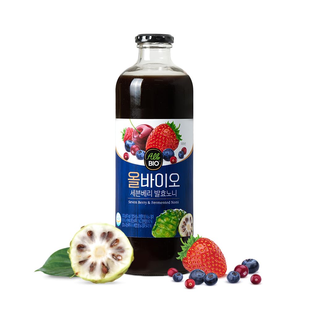 JAVA NONI JUICE EXTRACT עם 7 BERRY BLEND - 33.8 oz (1L) בקבוק בקבוק - 100% Resveratrol & Fermented על ידי AllBIO