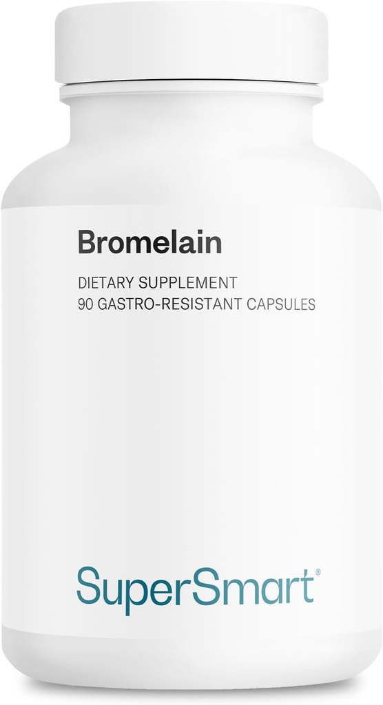 SuperSmart - Bromelain 1500 מ"ג 3000 GDU Per Day - Enzymes מופקת מ- Pineapple Roots - מערכת העיכול Booster | Non-GMO & Gluten Free - 90 DR קפסולות