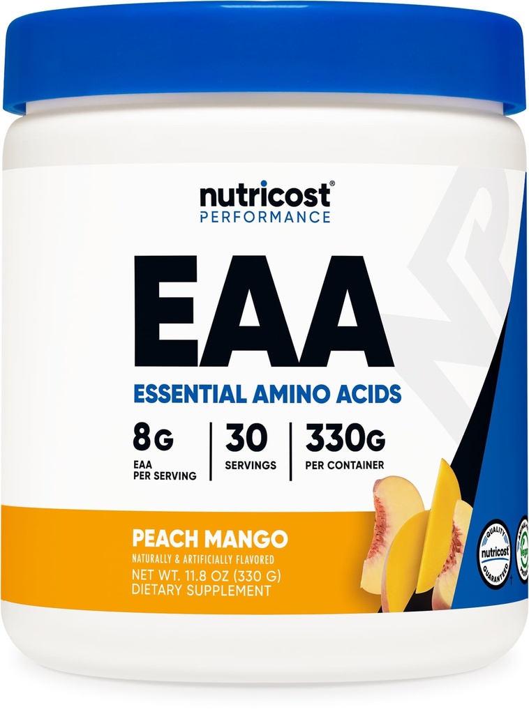 אבקת מזון EAA 30 משרתות (Peach מנגו) - Essential Amino Acids - non-GMO, Gluten Free, Vegetarian Friendly