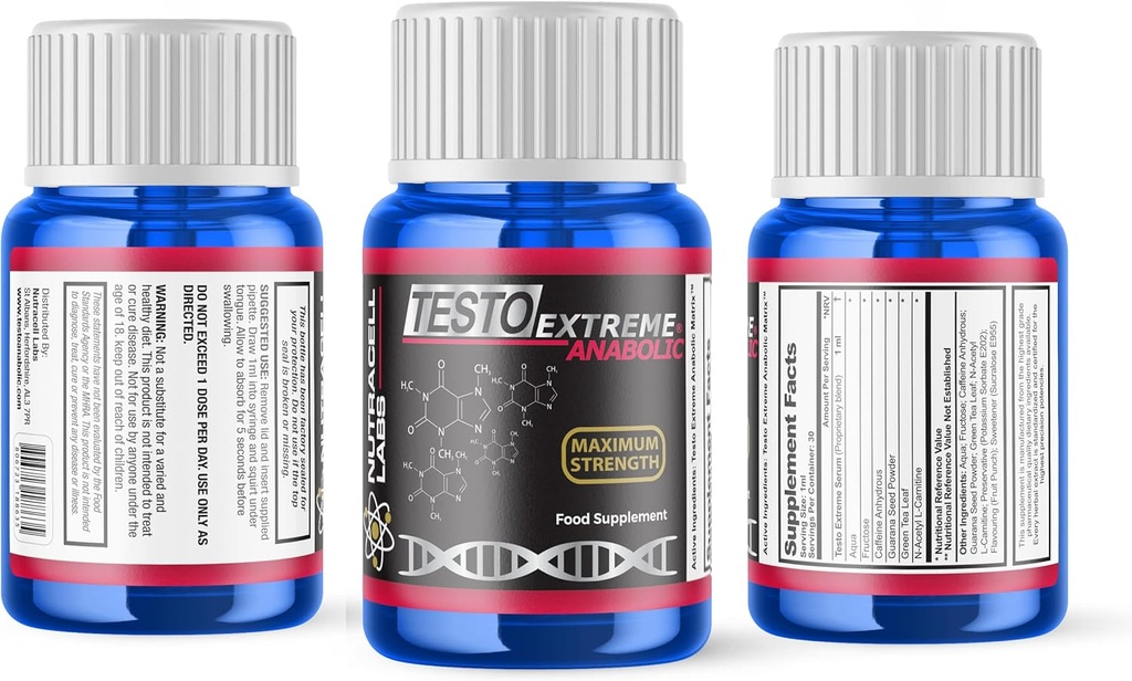 Testo Extreme Anabolic (4 חודשים קורס) טסטוסטרון Booster, צמיחה שרירים וחוזק