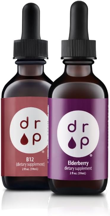 הורד תוספי מזון נוזלי Elderberry טיפות ויטמין B12 טיפות Bundle