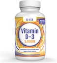 90 קפסולות ירקות ויטמין D. D3 5000IU (125 MCG) High Potency Immune Support Dietary Supplement. התאוששות שרירים בריאה מתקדמת פורמולה non-GMO