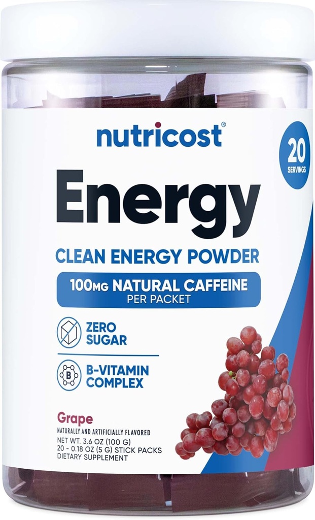 תרכובות אנרגיה תזונתיות מורכבות Stickpack (20 מנות) Grape Flavored - Gluten-Free + non-GMO