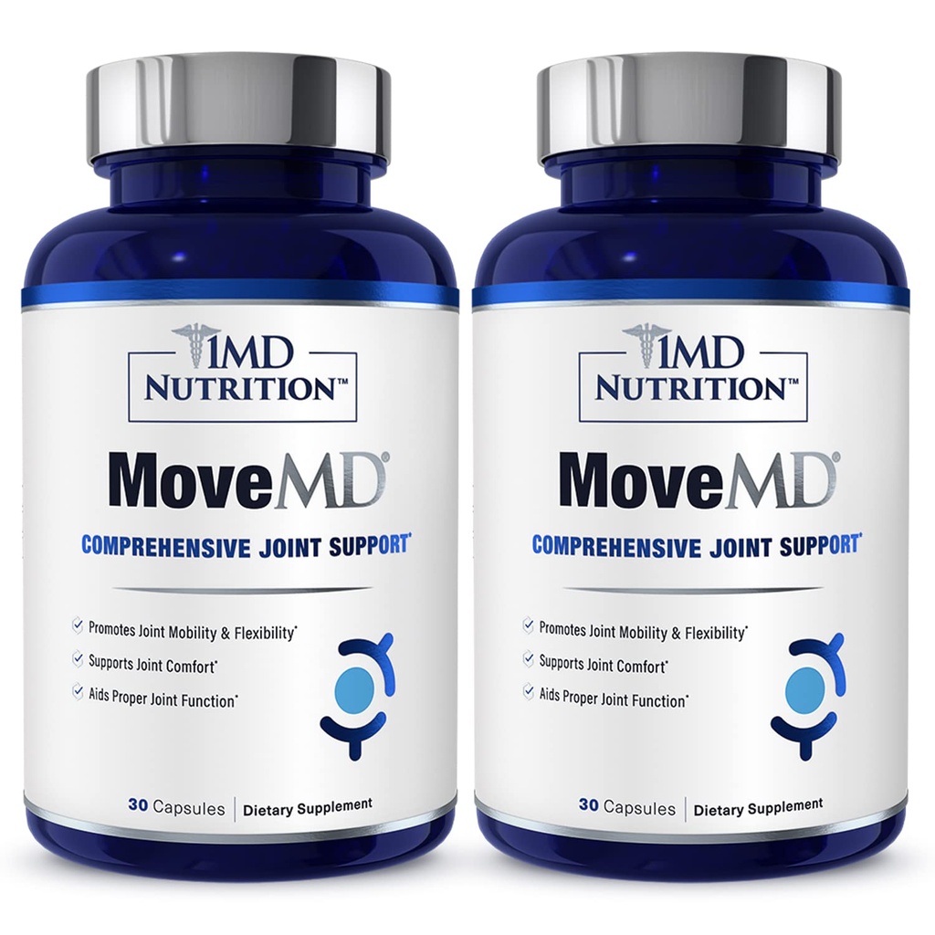 1MD תזונה MoveMD - תוסף בריאות משותף - דוקטור פורמולה | עם Collagen, Astaxanthin ועוד | 30 קפסולות (2-Pack)