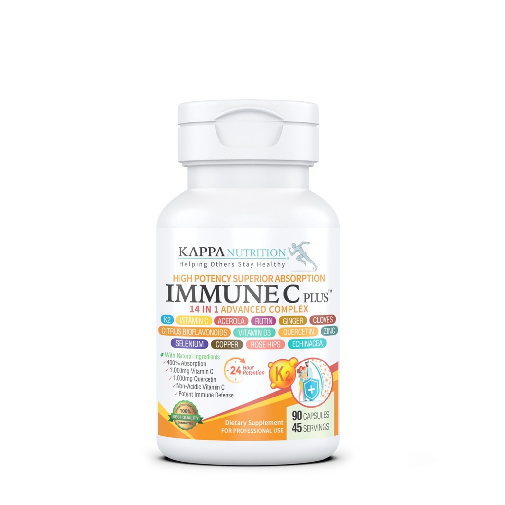 Quercetin 1,000mg, Vitamin C 1,000mg, Zinc 50mg, Vitamin D3 5,000iu, Selenium, Copper, Acerola, Ginger, Rutin, Bitter Orange, Rose Hips, Echinacea, Immune C Plus, 14 in 1 Immune C Plus (90 Count)