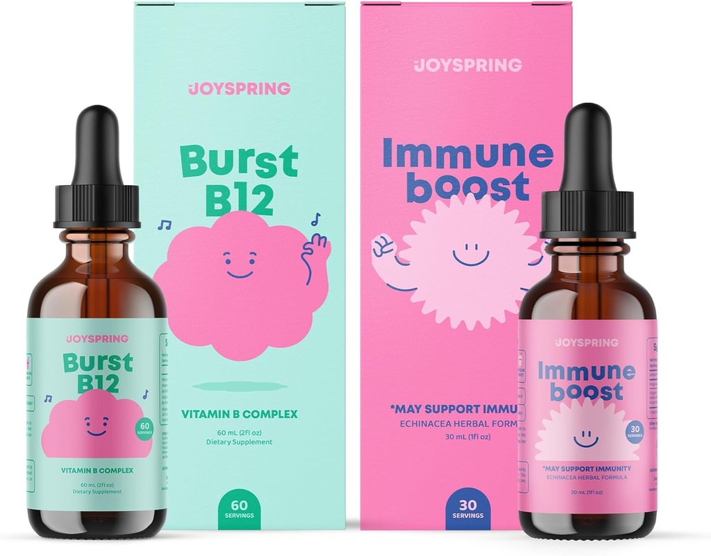 JoySpring Liquid B Complex ו-Immune טיפות לילדים