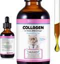 קולג'ן נוזלי לחתולים Skin ו-Kick for Cats Collagen for Cats Support Itch Relief, Joint Health Cat Collagen Drop with Allergies, Bovine Collagen, ויטמין C, Biotin, MSM 2 fl.oz