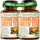 תוסף Turmeric Curcumin עם תמצית תה ירוק (ECGC) ווויטמין C לבריאות משותפת, אנרגיה ו Inflammation Balance - אורגני Tumeric Curcumin עם Black Pepper - Gluten-Free, non-GMO.