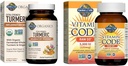 גן החיים Turmeric Inflammatory Response & ויטמין D3 Raw Whole מזון תוספי מזון, 60 טבליות ו 60 קפסולות