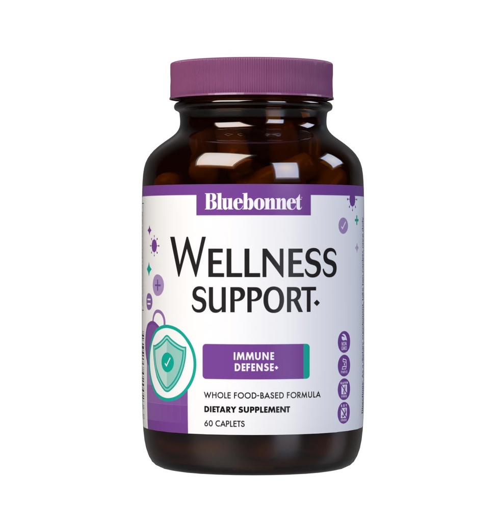 Bluebonnet Nutrition Targeted Choice Wellness Support, Immune Defense Whole מזון מבוסס פורמולה, תמיכה עונתית, Soy-Free, Gluten-Free, כשר, non-GMO, ללא חלב, צמחוני, 60 קפסולות, 30 משרתות, 30 המשרתות.