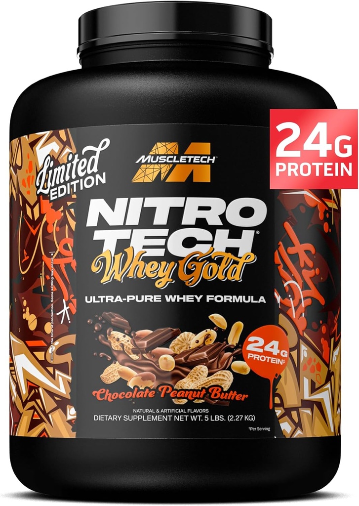 אבקת חלבון שרירית Whey (Chocolate Peanut Butter, 5LB) - Nitro-Tech Whey חלבונים Isolate Smoothie Mix for Leanשרירים & Fast Recovery - 24g של חלבון Whey זהב עבור נשים וגברים - Gluten-Free-Free Gluten-Free-Free-Free Mix for Lean שריר ליאן ו- Fast Recovery - 24g של חלבון Whey זהב עבור נשים וגברים - Gluten-Free Gluten-Free Gluten-Free-Free-Free Gluten-Free Gluten-Free-Free-Free