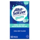 Alka-Seltzer Cool Action Heartburn הקלה בחניכיים, תוספת כוח אנטאד מסטיק, Acid Indigestion ו- Upset Stomach הקלה, No Chalky Taste, Cool Mint Flavor, 60 הרוזן