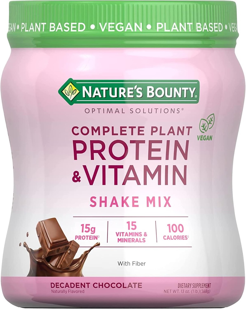 NB OS Nature's Bounty צמחי חלבון ווויטמין Shake Mix, 12 משרתים