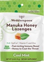 Wedderspoon Manuka Honey Immunity Lozenges, Cool Mint, 2.6 Oz (Pack of 1), Genuine New Zealand Honey, Boost Immunity בתוך שעתיים