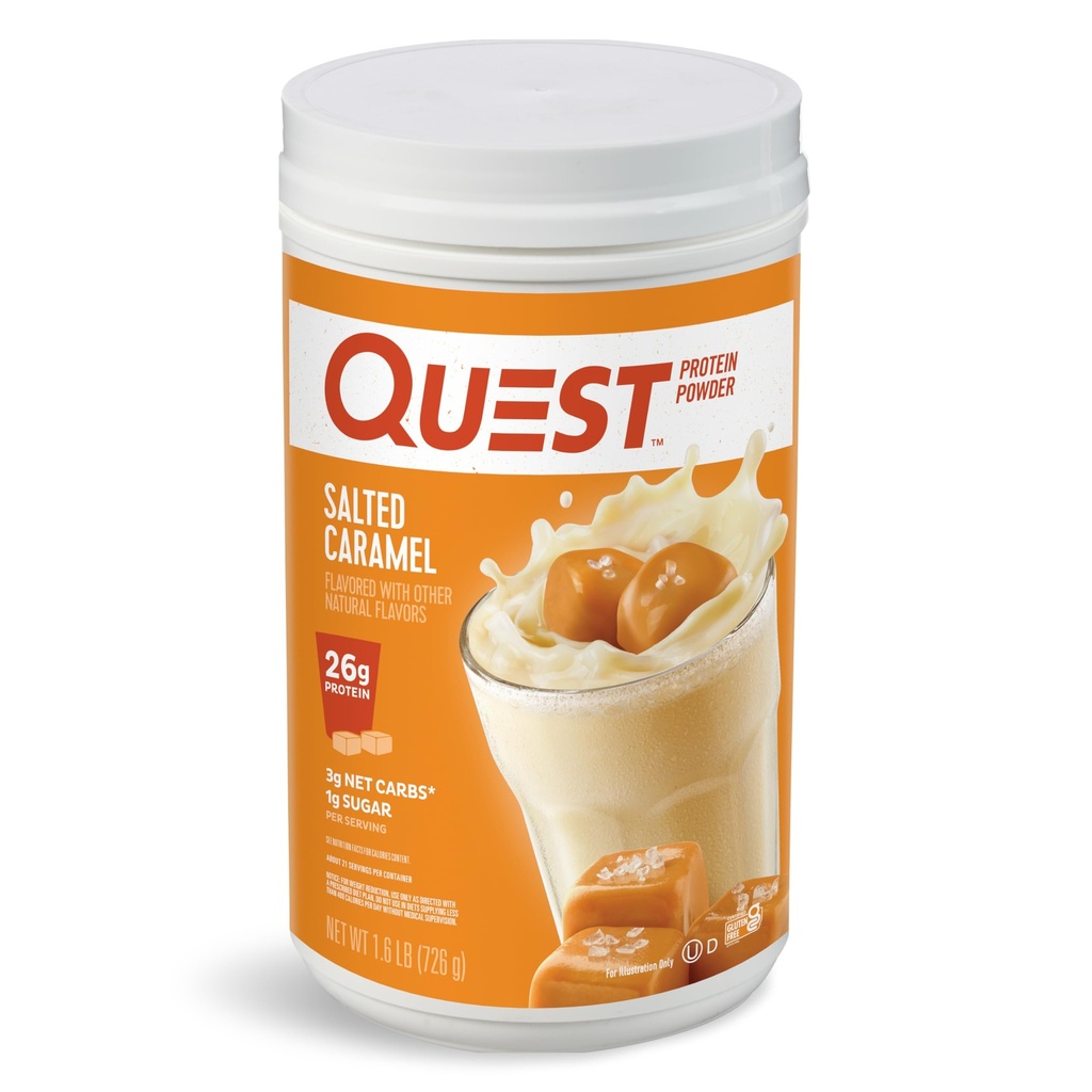 Quest Nutrition Salted Karamel אבקת חלבון, 26g חלבון, 1g Sugar, Low Carb, Gluten חינם, 1.6 פאונד, 24 משרתים