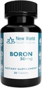 Boron 30mg Mineral Supplement - Soft-Pressed Tablets Thyroid Support Fast Absorption Formula (30)
