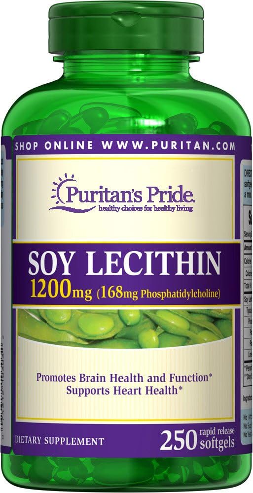 הגאווה של Puritan Soy Lecithin 1200 מ"ג 250 קלגלס שחרור מהיר