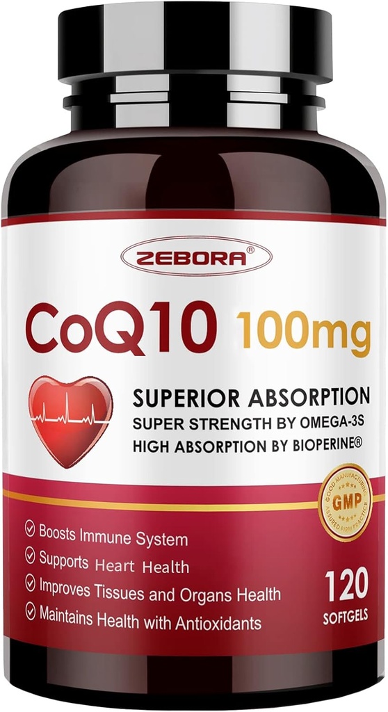 CoQ10-100 מ"ג-Softgels עם PQQQ, BioPerine & אומגה 3, Coenzyme Q10 תוספת עבור High-Absorption, Powerful-Antioxidant, תומך Heart & Energy- Production