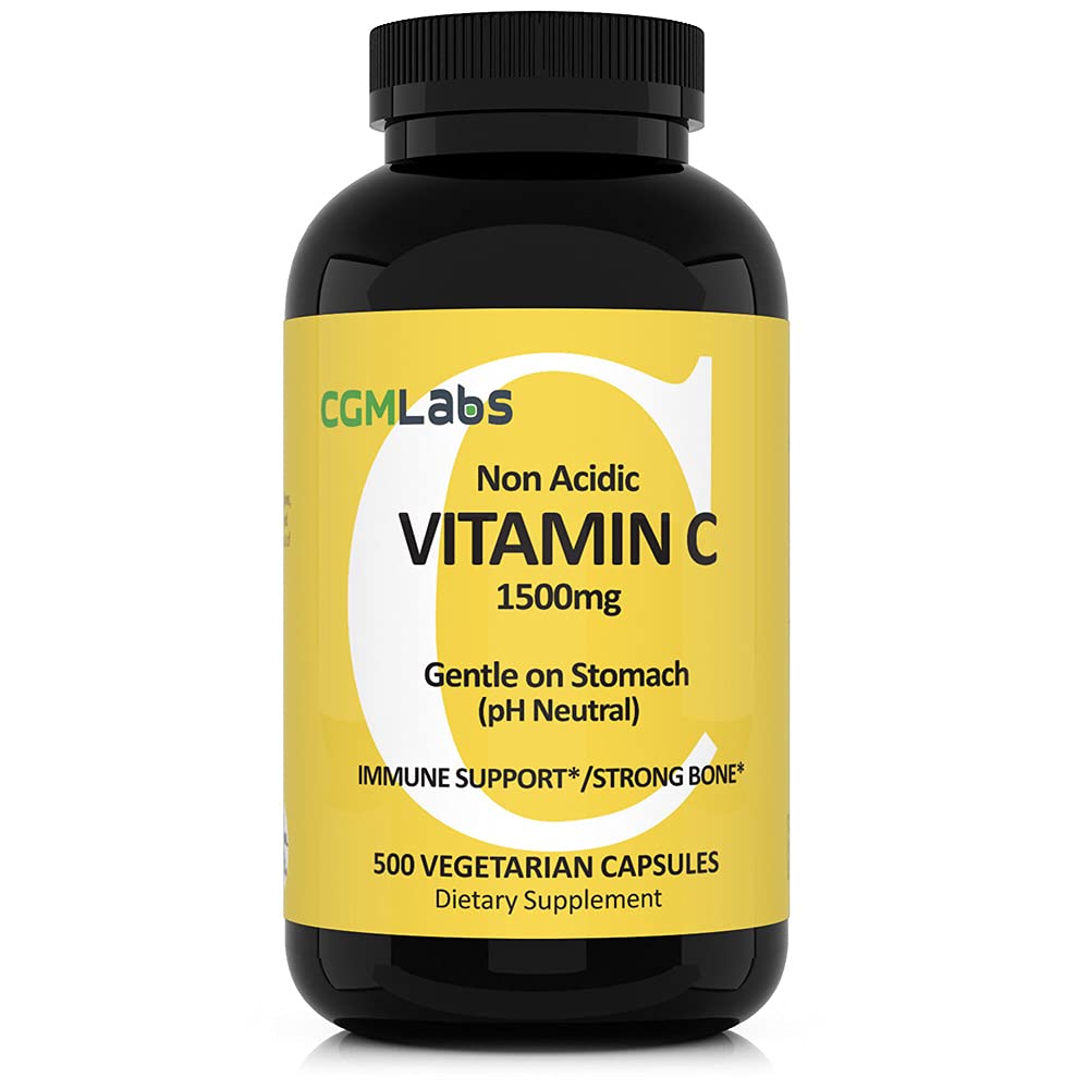 ויטמין C Dietary תוסף 1500 מ"ג עם Calcium. Gentle on Stomach, Immune/Bone Support (500)