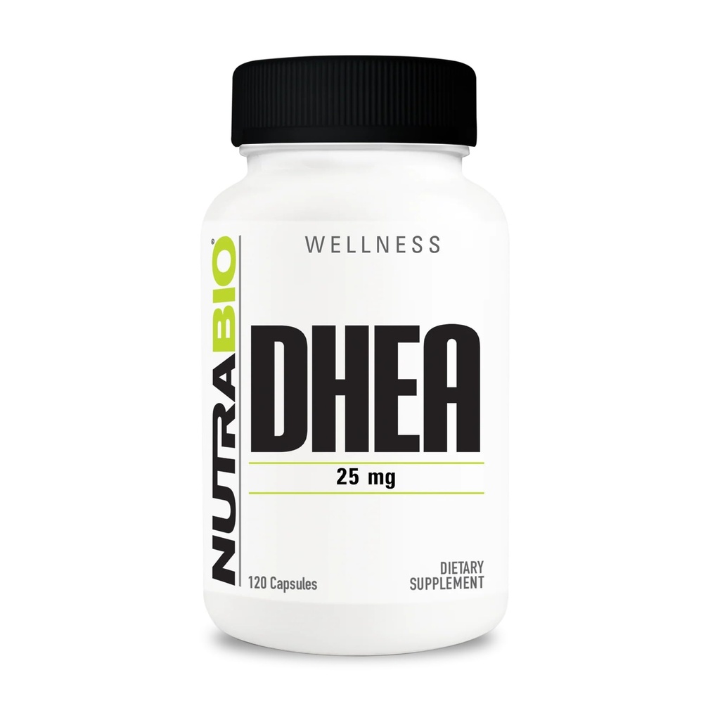NutraBio DHEA תוספת - עבור גברים ונשים- DHEA (25 מ"ג) 120 קפסולות
