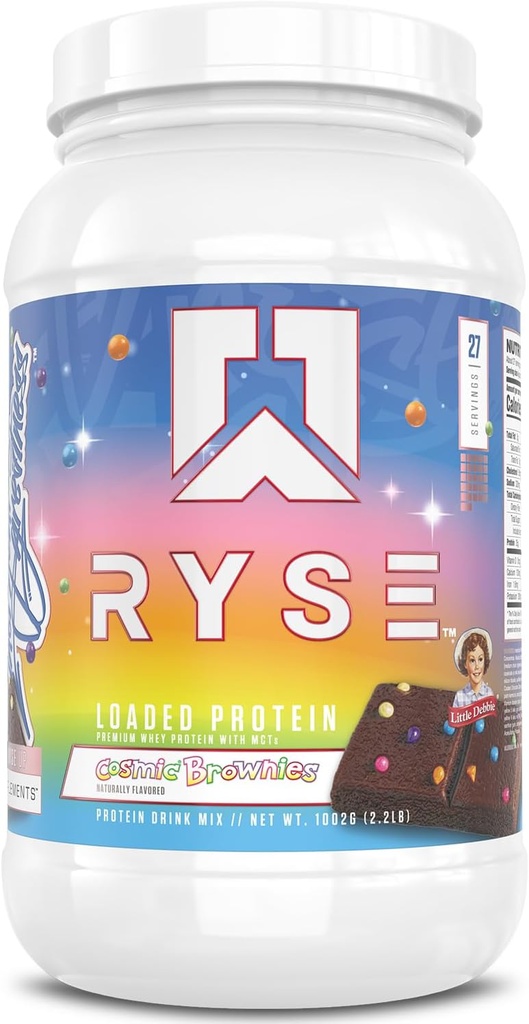 אבקת חלבון עמוסה - Little דבי קוסמי Brownie - 25g Whey Protein Isolate & Concentrate with Prebiotic סיבים & MCTs - Low Carb, Low Sugar, Low Sugar, Digestive-Friendly - 27 משרתים / 2 lb Tub Tub