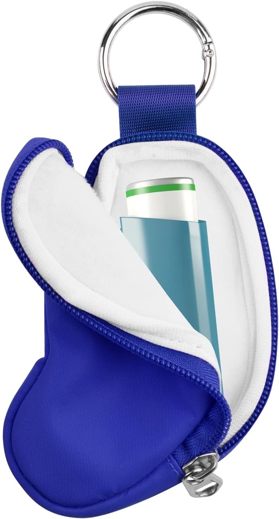 Beautyflier Asthma Inhaler Case Holder Travel Handy Mini Bag for Adults and Kids, Does Not Include Inhaler (כחול)